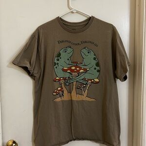 Brown “Feelings Come, Feelings Go” Frog Graphic T-Shirt